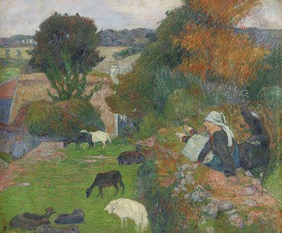 The Breton Shepherdess by Paul Gauguin